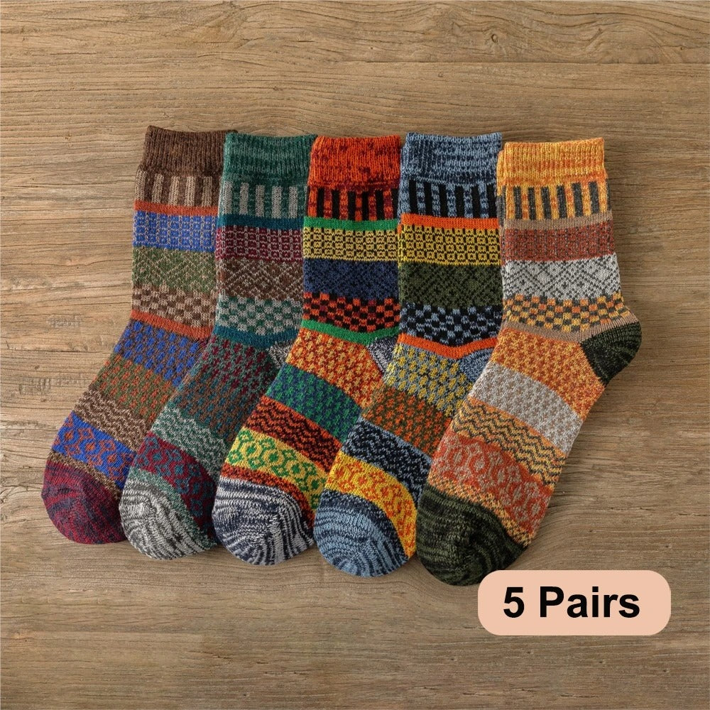 Sleen Vinatge Style Winter Knitting Warm Wool Crew Socks