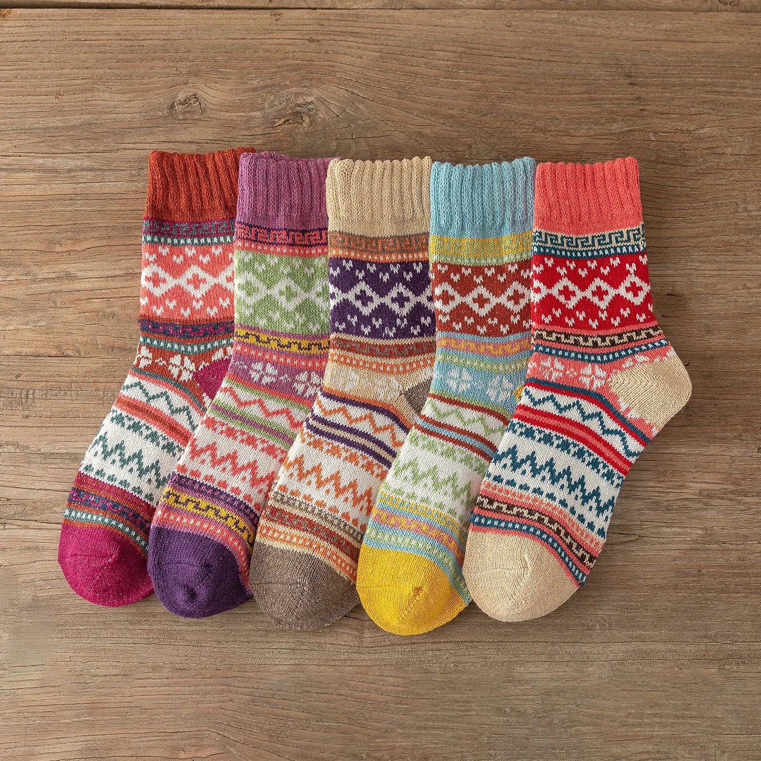 Smiley Vintage Soft Designer Socks for All Seasons