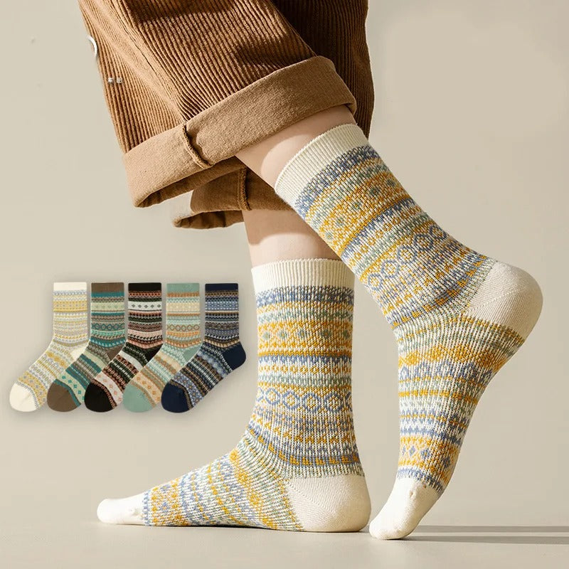 Smiley Vintage Soft Designer Socks for All Seasons