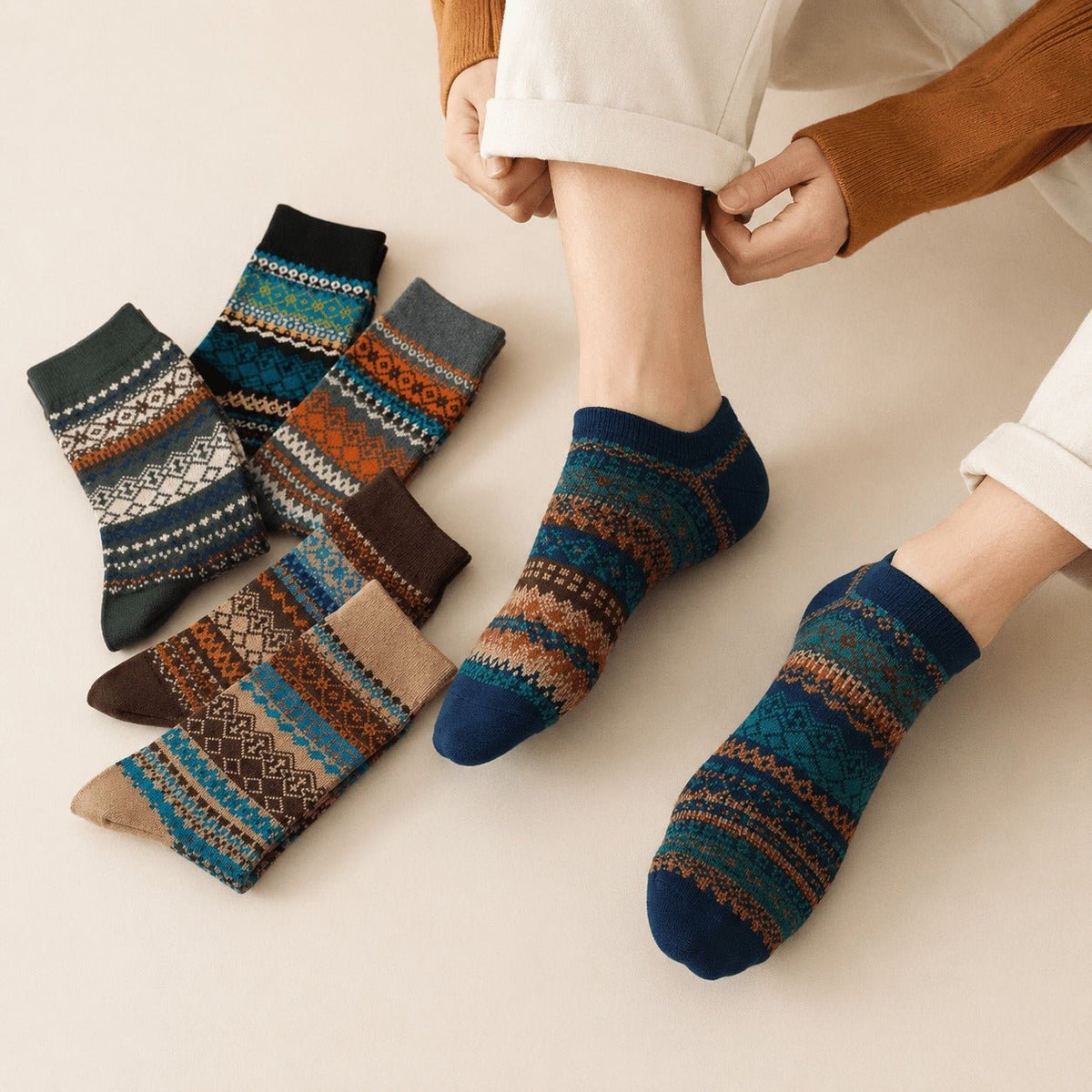 Sleen Edition Vinatge Style New Soft All Season Socks