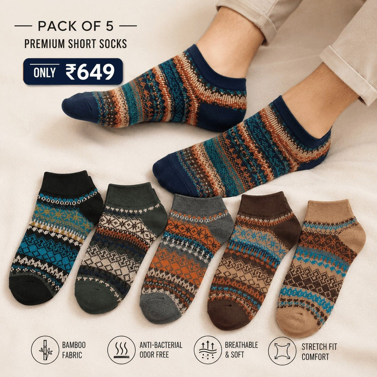 Sleen Edition Vinatge Style New Soft All Season Socks
