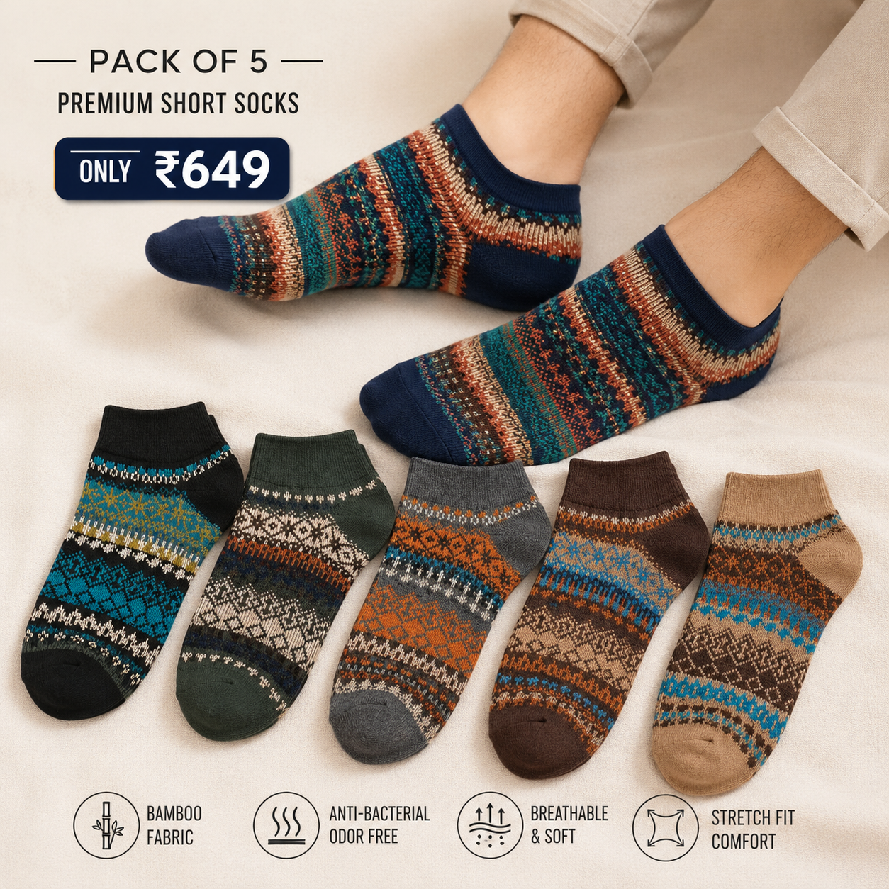 Sleen Edition Vinatge Style New Soft All Season Socks