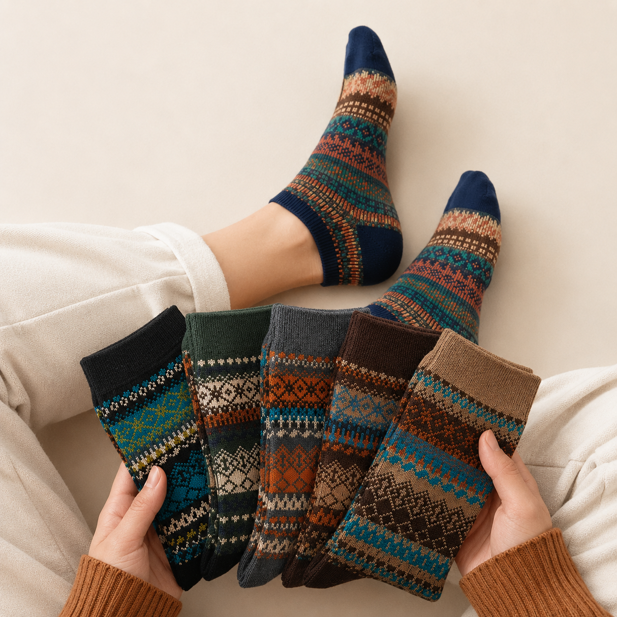 Sleen Edition Vinatge Style New Soft All Season Socks