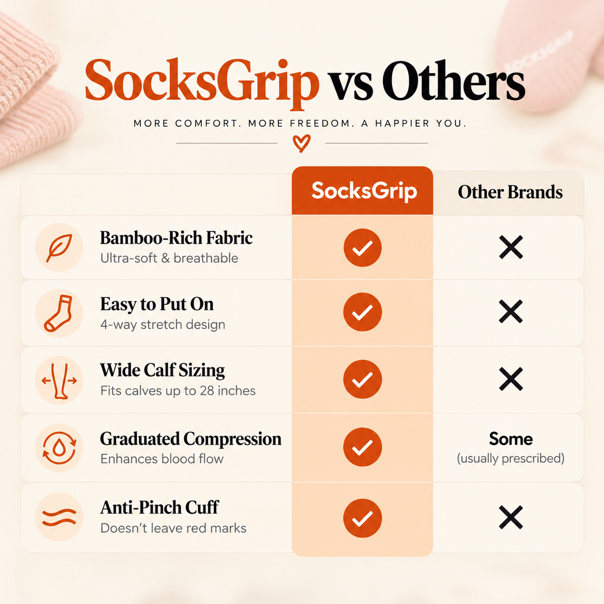Bamboo Wide Compression Socks ( Pack of 2)