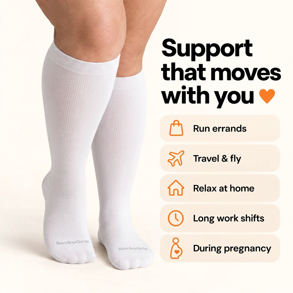 Bamboo Wide Compression Socks ( Pack of 2)