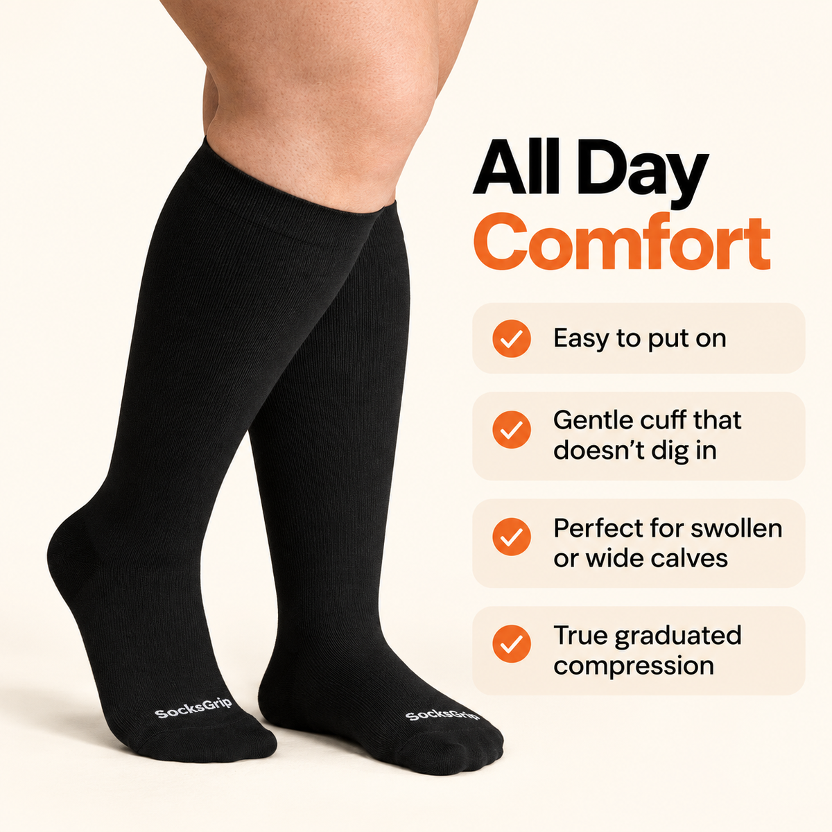 Bamboo Wide Compression Socks ( Pack of 2)