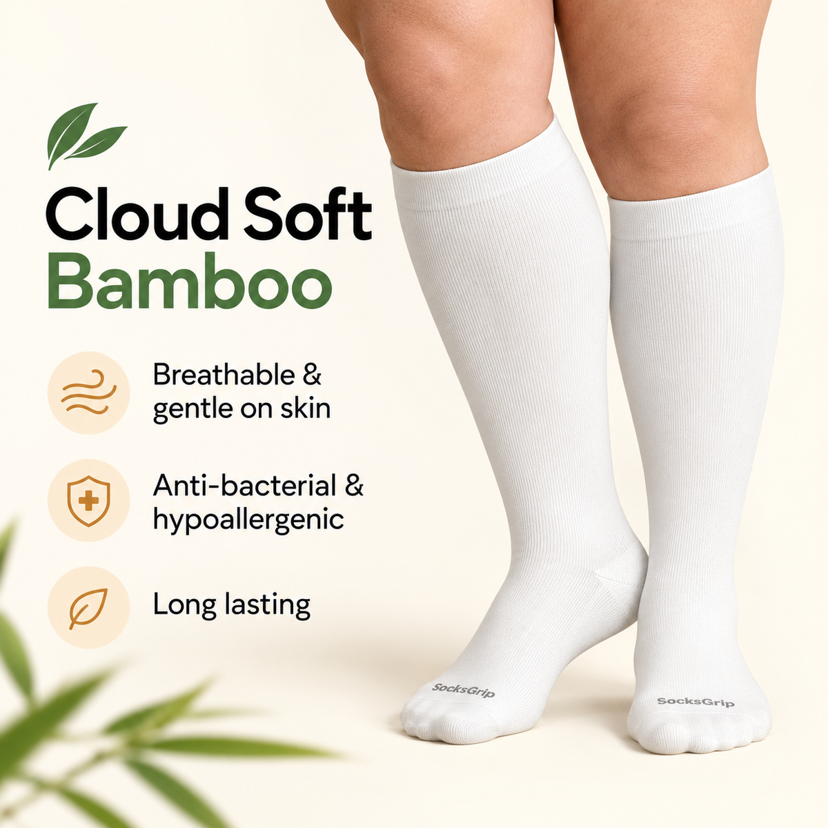 Bamboo Wide Compression Socks ( Pack of 2)