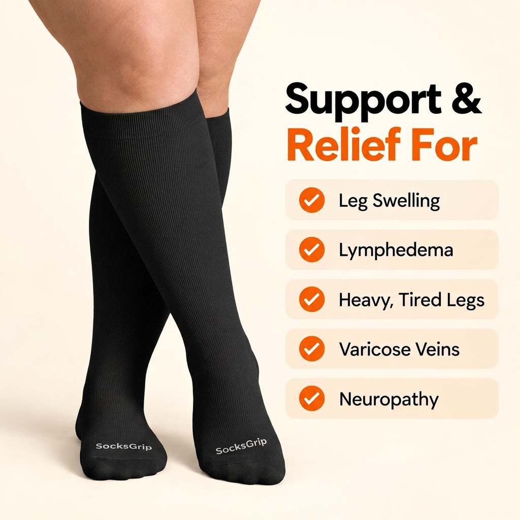 Bamboo Wide Compression Socks ( Pack of 2)