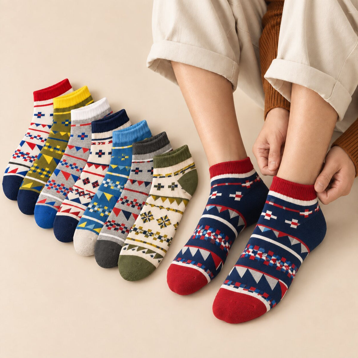 Vintage Design Limited Edition Short Ankle Design Socks