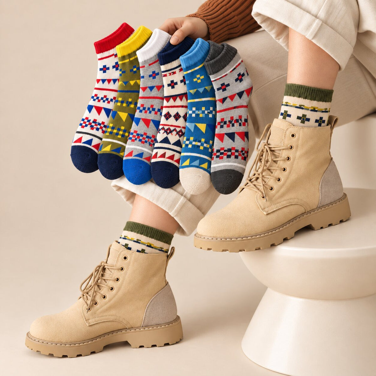 Vintage Design Limited Edition Short Ankle Design Socks