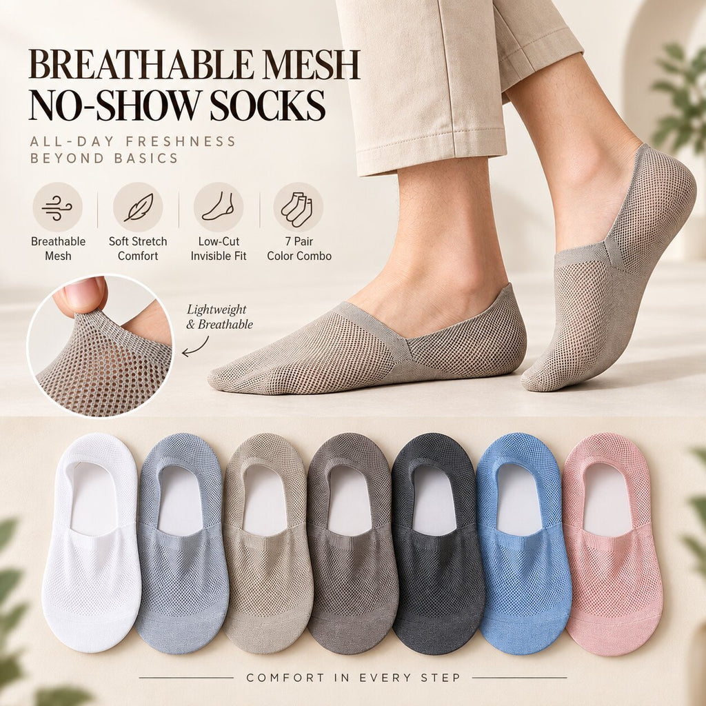 Premium Breathable Reinforced No-Show Socks