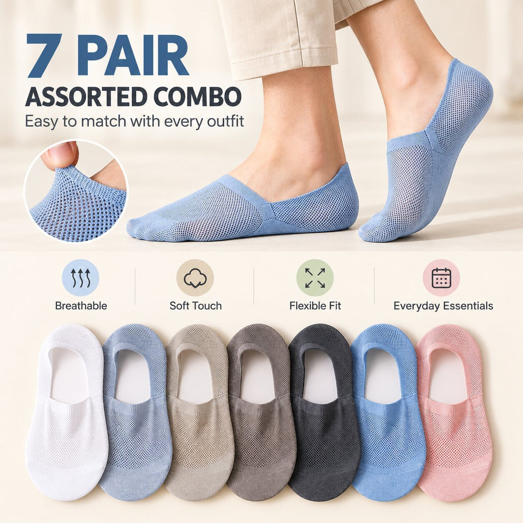 Premium Breathable Reinforced No-Show Socks