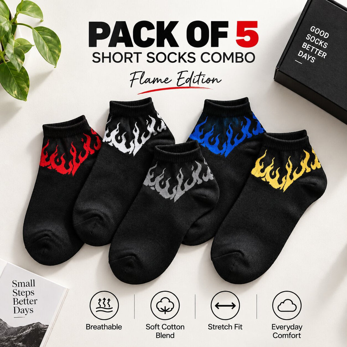 Fire Edition Vintage Style New Soft ALL Season Socks