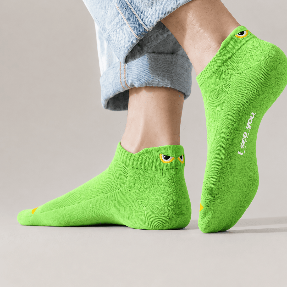 Kira Limited Bamboo Edition Lime Green I see you socks