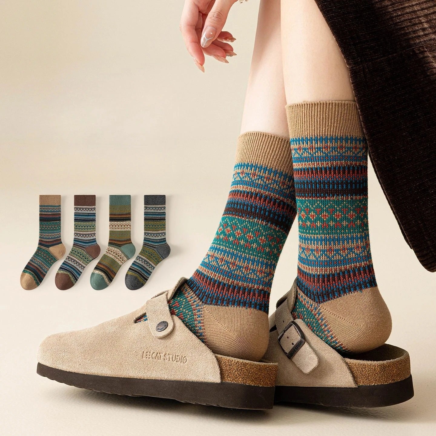 Cady New Edition Vintage Style Classic Soft Winter Socks