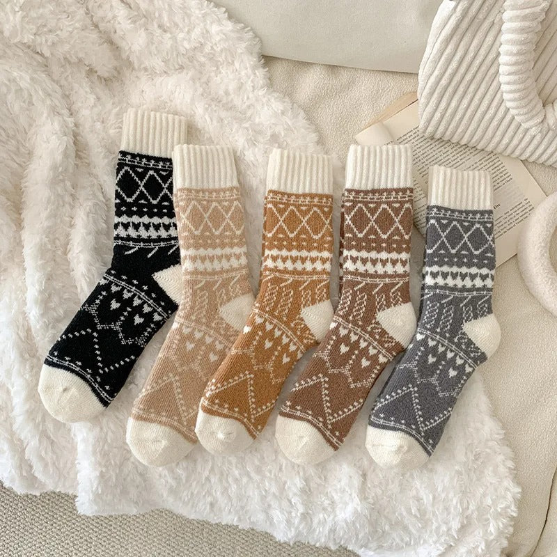 Zukki Edition Cozy Vintage Style New Soft Winter Socks
