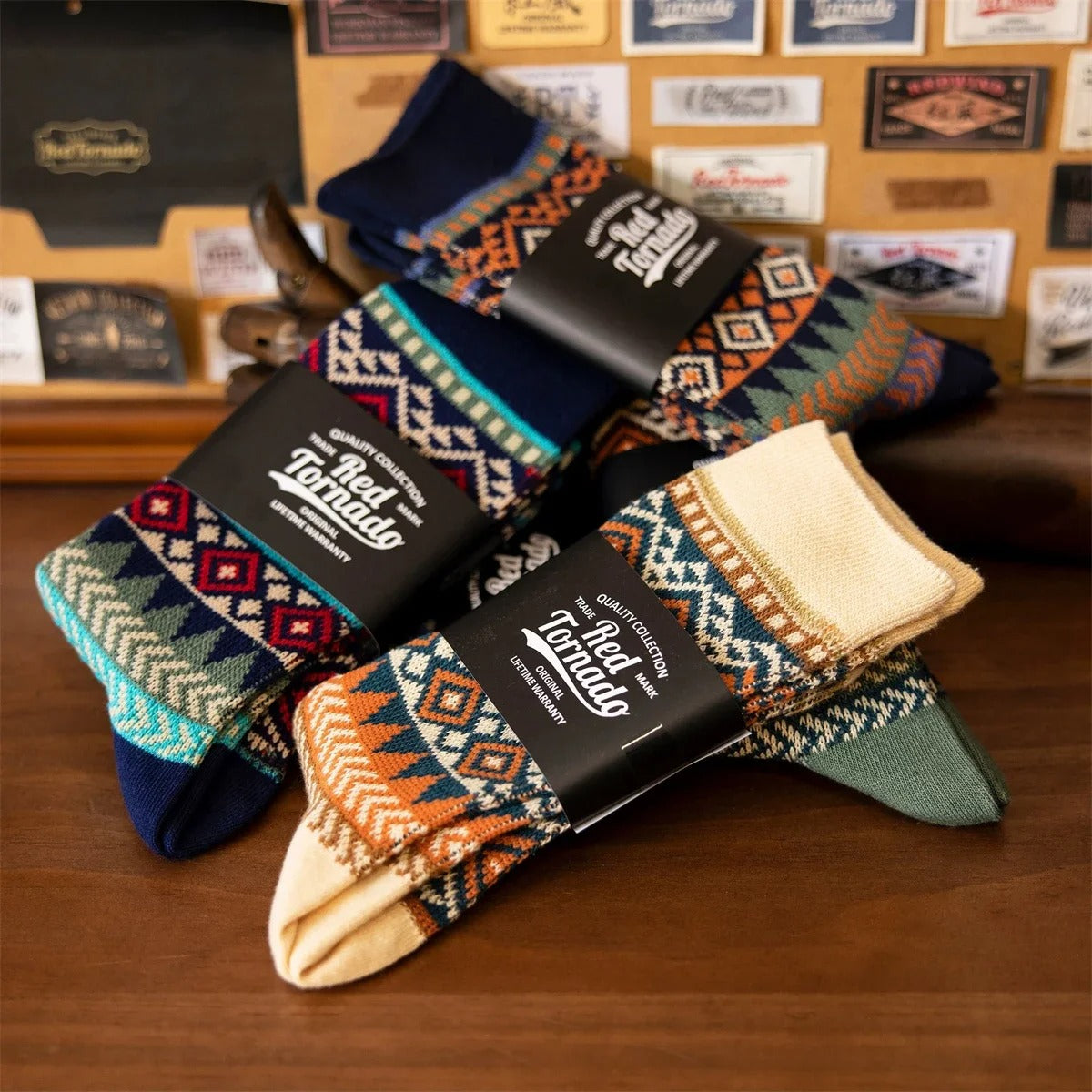 SLEEN EDTION Vintage Style Designer Socks for All Seasons