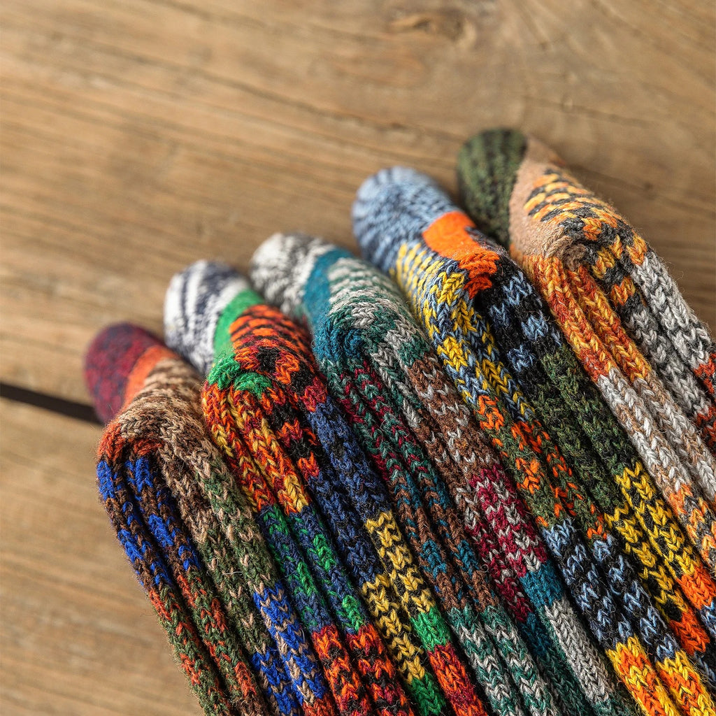 Sleen Vinatge Style Winter Knitting Warm Wool Crew Socks