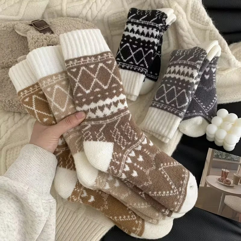 Zukki Edition Cozy Vintage Style New Soft Winter Socks