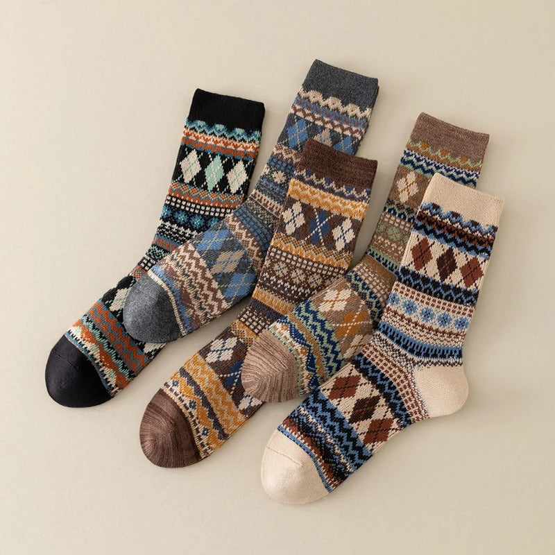 Smiley Vintage Style Designer Socks for All Seasons